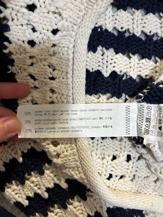 Jersey fino rayas blanco y azul marino