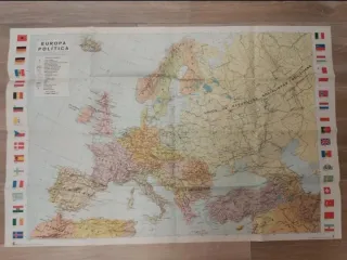 Antiguo mapa político de Europa, gran tamaño.