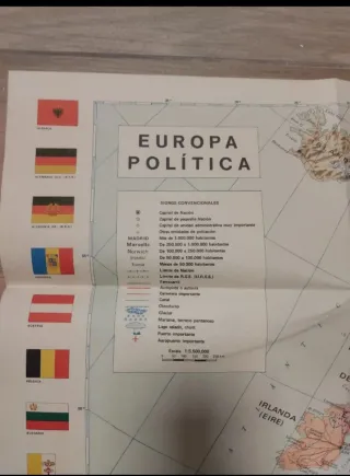 Antiguo mapa político de Europa, gran tamaño.