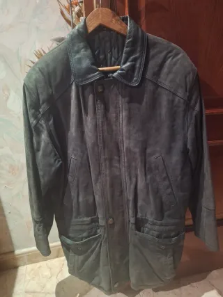 Parka caballero azul grisaceo