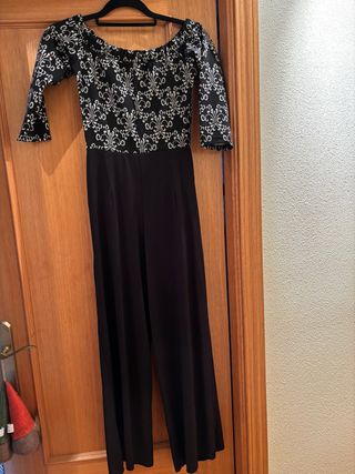 Mono fiesta escote Bardot estampado