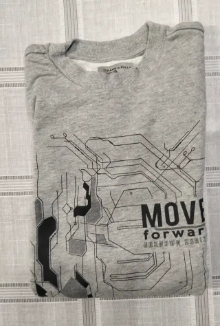 Felpa ragazzo GRAND & HILLS grigia 14-15 anni, 170