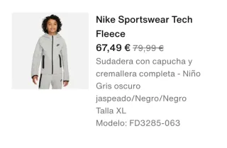 Chándal Nike Tech Gris
