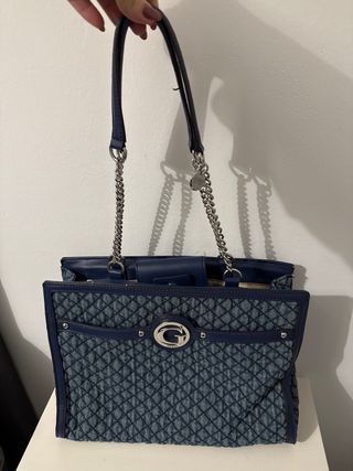Bolso Tote Denim Guess Azul