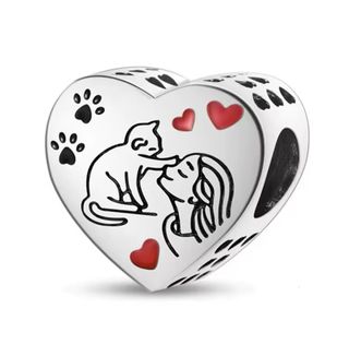 CHARM GATO CORAZON CHICA PARA PULSERA PANDORA CAJA
