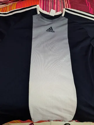Camiseta Adidas Azul y Gris Talla XL