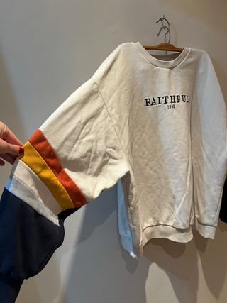 Sudadera Bershka Beige Multicolor