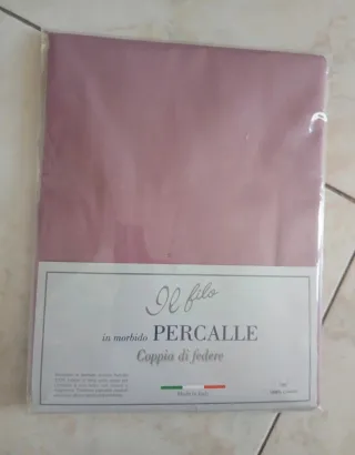 Coppia federe percalle 100% cotone