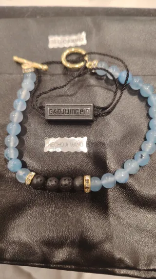 Pulsera GAOJING PIN Fluorita y Piedra Volcánica