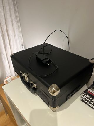 Tocadiscos Sunstech Portátil Rojo y Negro