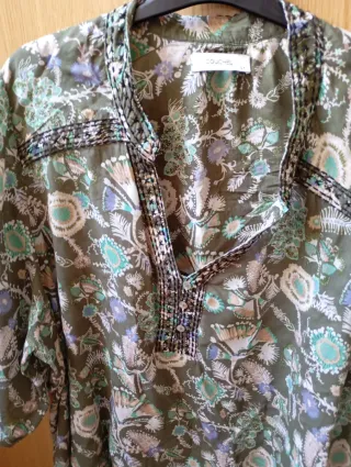 Blusa verde estampada COUCHEL talla L+