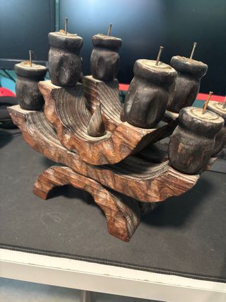 Portacandele in legno rustico