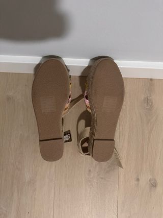 Sandalias esparto beige multicolor