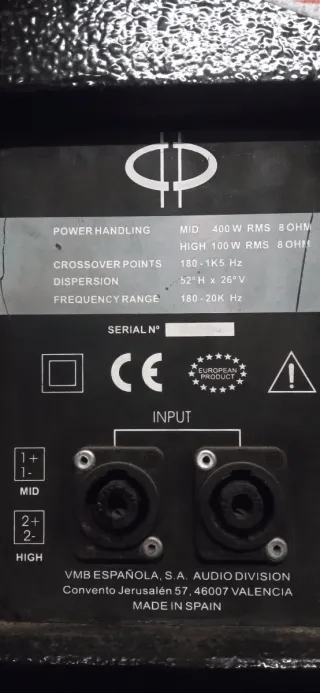 Cajas de medios Bafles Top Array VMB