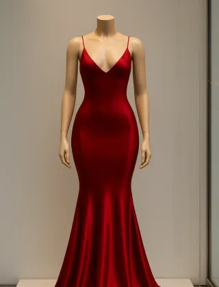 Vestido rojo brillante con tirantes