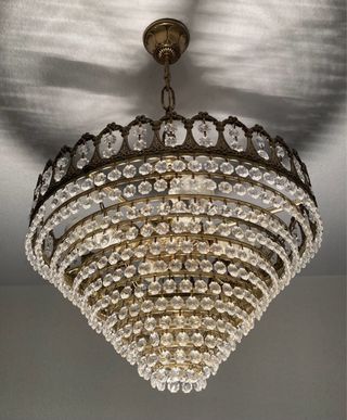 Lámpara de araña metal y cristal