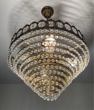 Lámpara de araña metal y cristal