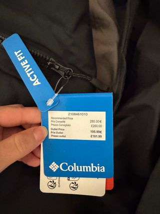 Plumón Columbia Negro Mujer