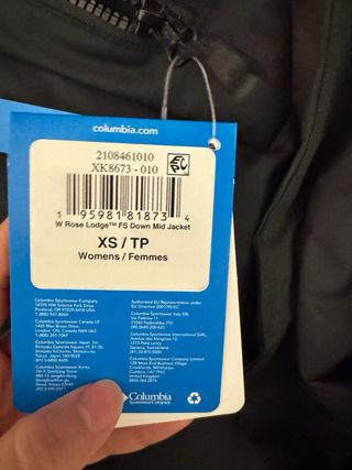 Plumón Columbia Negro Mujer