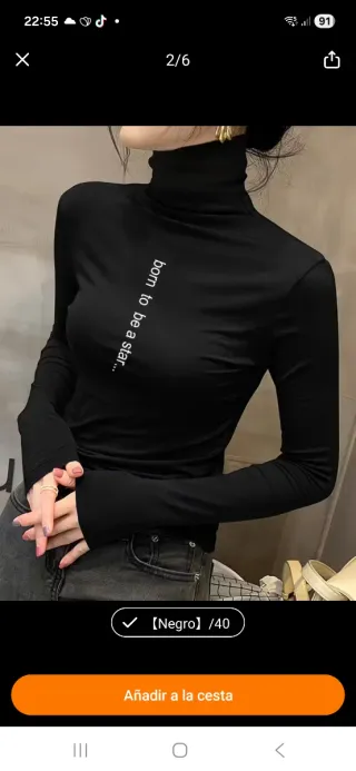 Top cuello alto negro born to be a star