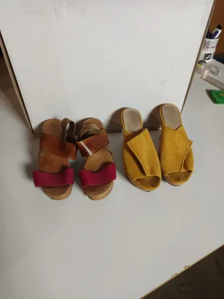 Sandalias de tacón de madera