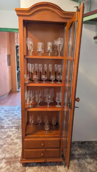Vitrina de madera y cristal