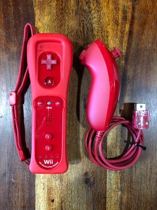 Wiimote Wii rosso motion plus integrato e nunchuk