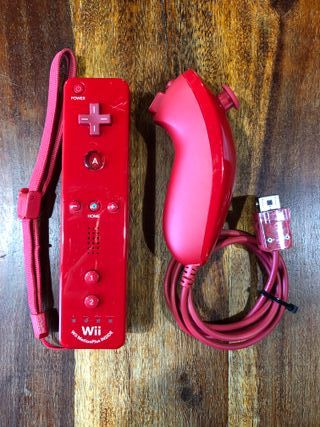 Wiimote Wii rosso motion plus integrato e nunchuk