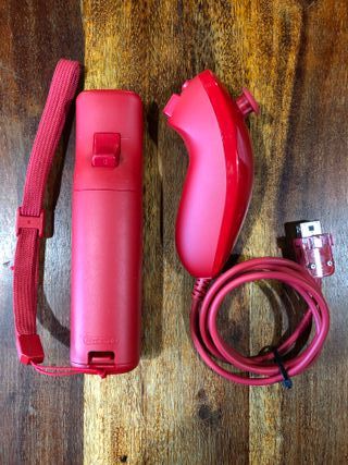 Wiimote Wii rosso motion plus integrato e nunchuk