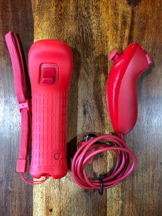 Wiimote Wii rosso motion plus integrato e nunchuk