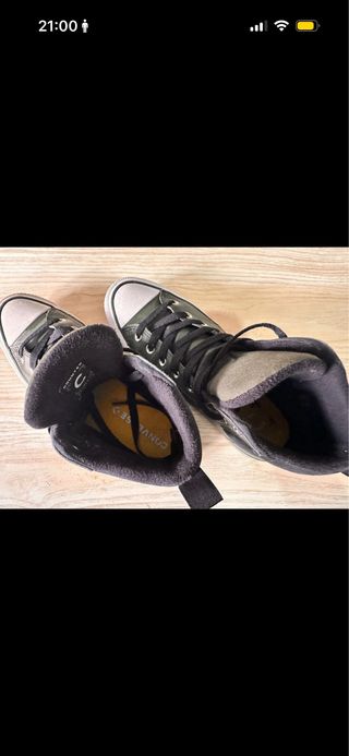 Botas Converse altas negras y verdes