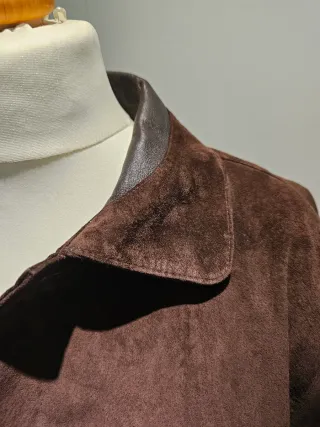 Abrigo de piel porcino marrón