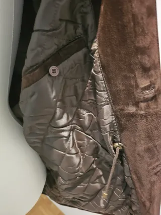 Abrigo de piel porcino marrón