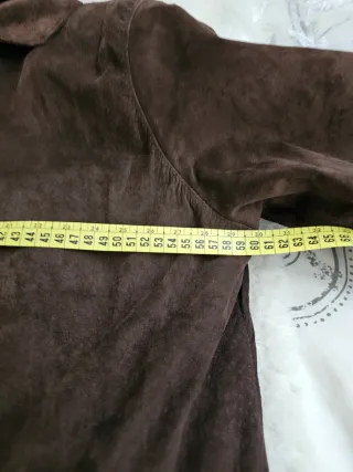 Abrigo de piel porcino marrón