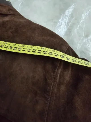 Abrigo de piel porcino marrón