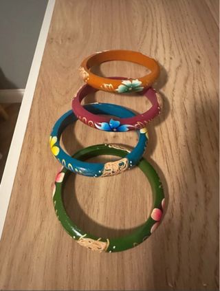 Set 4 Bracciali Etnici Dipinti a Mano