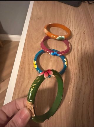 Set 4 Bracciali Etnici Dipinti a Mano