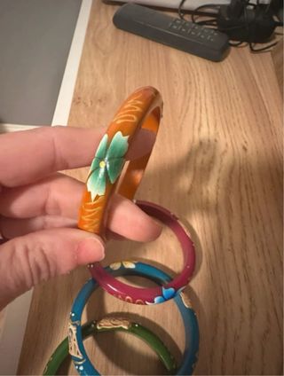 Set 4 Bracciali Etnici Dipinti a Mano