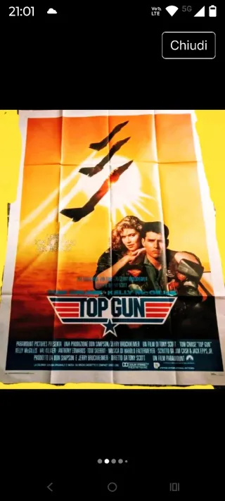 Lotto manifesti cinema anni 80: Top Gun + Il Laure