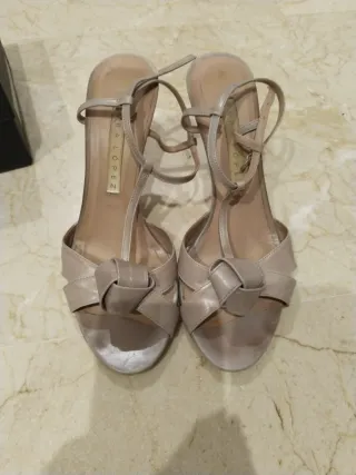 Sandalias Pura Lopez Rosa talco. Piel