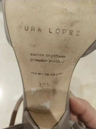 Sandalias Pura Lopez Rosa talco. Piel