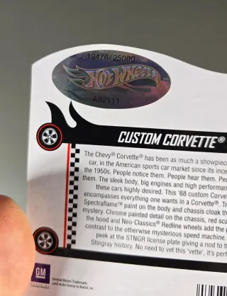 Hotwheels Corvette RLC Edición Limitada