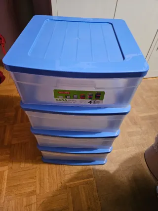 Cajonera Plástico Sena 4 Cajones Azul