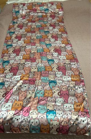 Pañuelo reversible flores y gatitos