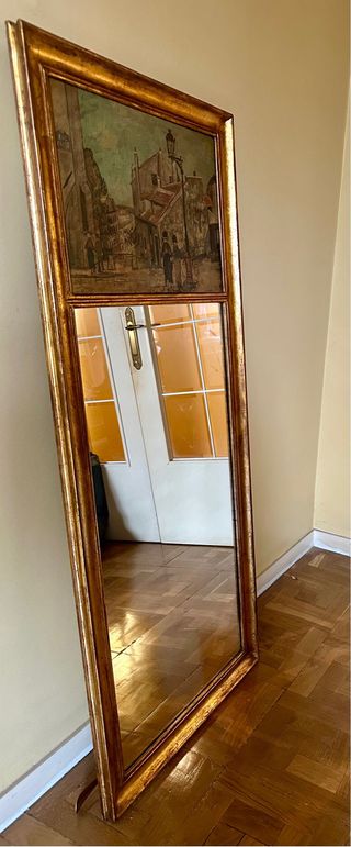Specchio da terra vintage dorato