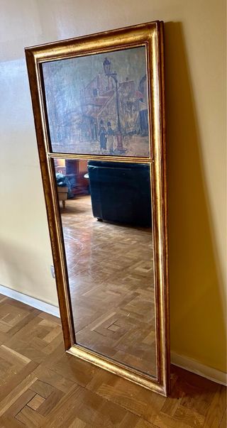 Specchio da terra vintage dorato