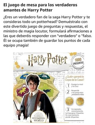 Juego interactivo preguntas y cartas  Harry Potter