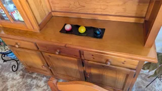 Mueble de salón madera y cristal