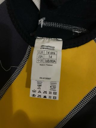 Traje Neopreno Corto Niño/a Talla 14