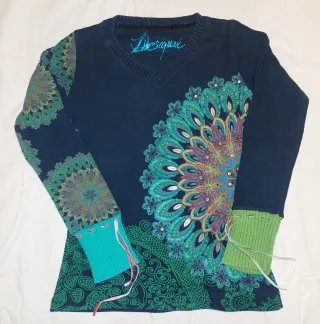 Jersey Desigual Talla L estampados Azul/Verde